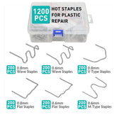 Zımba Teli 1200 Adet 6 Çeşit Kaynak Tamir Makinesi için Düz Dalga Araba Tampon Plastik Onarım